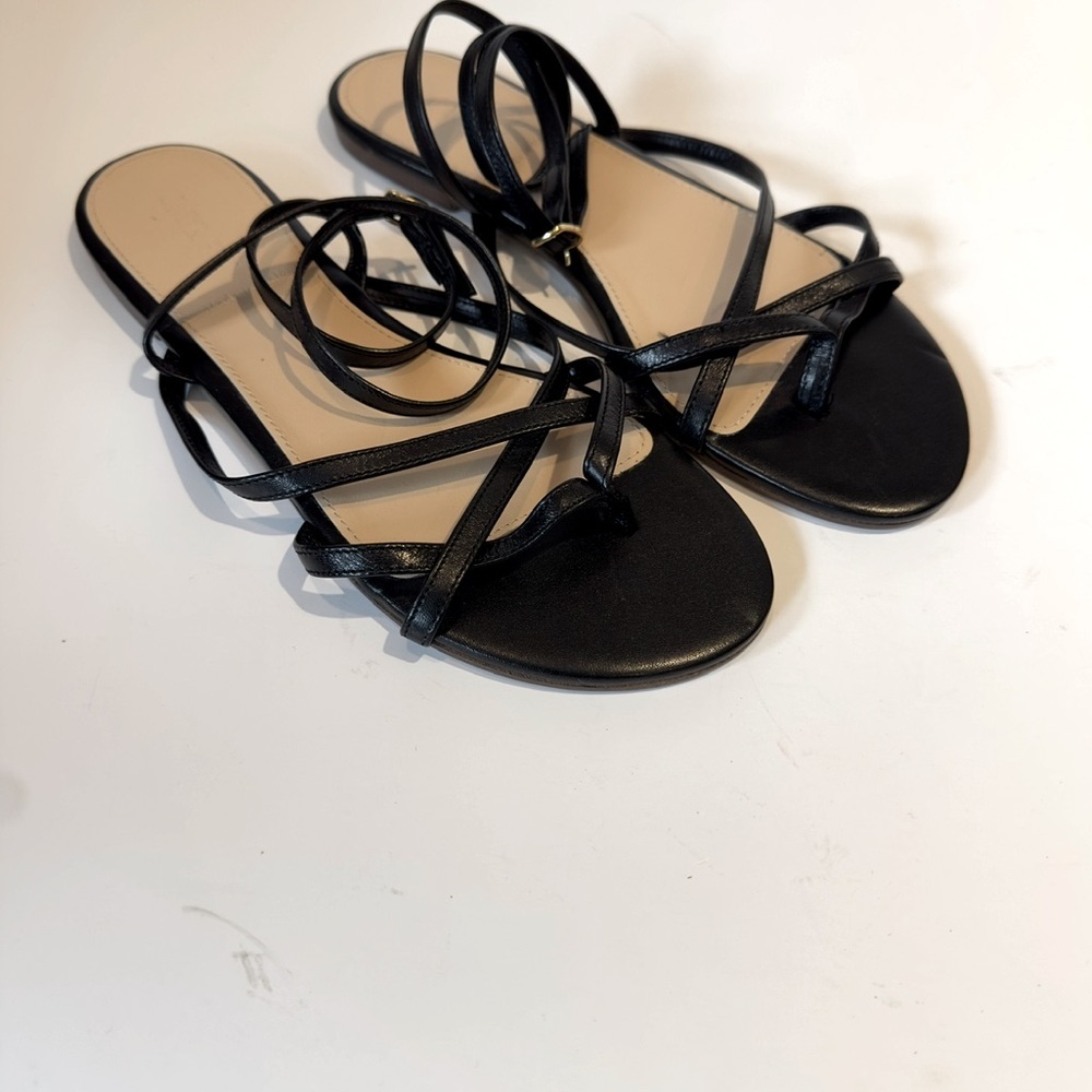 J. Crew Women's Leather Ankle Strap Sandal in Black